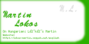 martin lokos business card